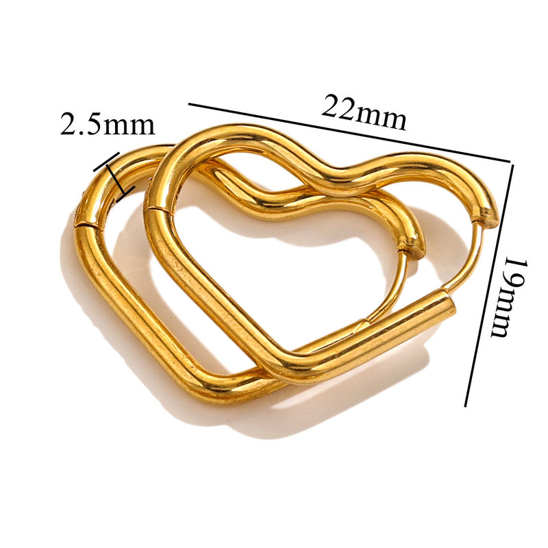 ステンレス愛イヤリングチタン鋼防水桃心耳ボタンファッションシンプルDIYイヤリングアクセサリー部品|undefined