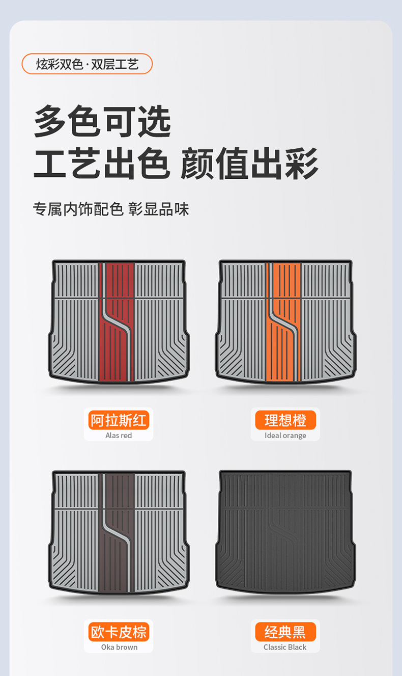 Audi Imported A3L A4L A5L A6L A7L A8L Q3Q5L Special Colorful Tpe Car Trunk Mat