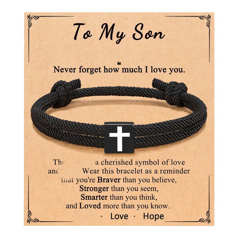 Cross-Border Milanese Rope Bracelet for Back-To-School Season, Easter, Valentine's Day, Men's Gift, Black Rope Braided Easter Bracelet