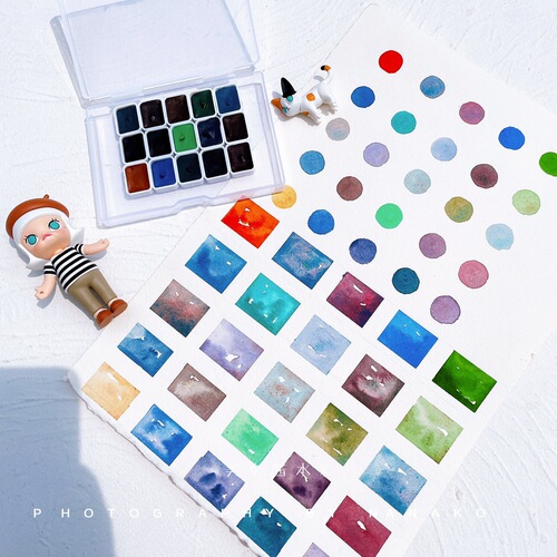 Wholesale Shijue new layered color watercolor pigment mineral texture antique illustration  precipitation color self-selected color packaging