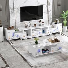 新款电视柜茶几组合家具客厅小户型桌子简约北欧机柜伸缩钢化玻璃