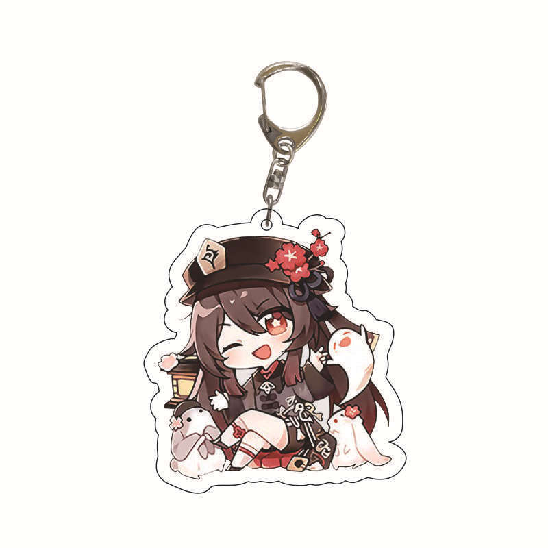 Original Dios juego de dibujos animados llavero acrílico Rayo general Zhong Li Gan Yu Ke Li colgante privado