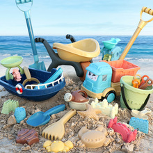 兒童拉桿箱沙灘玩具大號工程車套裝夏天戲水挖沙鏟沙浴室玩水玩具