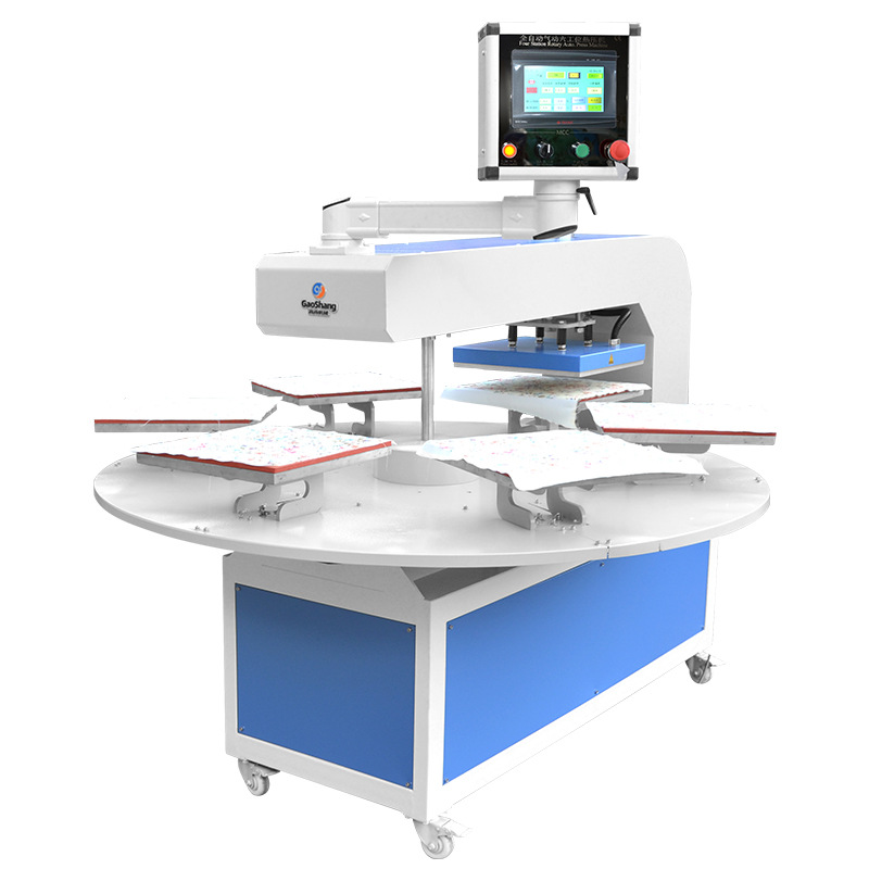 Máquina de prensado térmico de seis estaciones, máquina de impresión de camisetas rotativa totalmente automática, máquina de prensado térmico 38*38, máquina de transferencia de calor, innovación. image 6