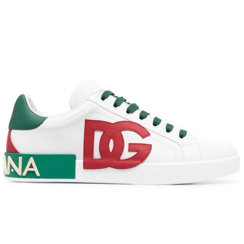 De gama alta de lujo D de cuero genuino de los hombres de moda DG deportes zapatillas de deporte casuales zapatos bajos de los hombres de comercio exterior zapatos de cuero de las mujeres de moda