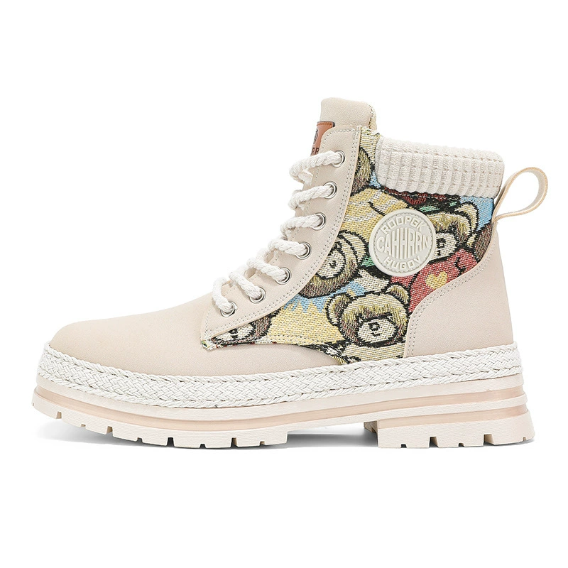 Ботинки‑челси (Martens) из кожи с плетёной соломкой на подошве, шнуровка, английско‑корейский стиль, 39–44