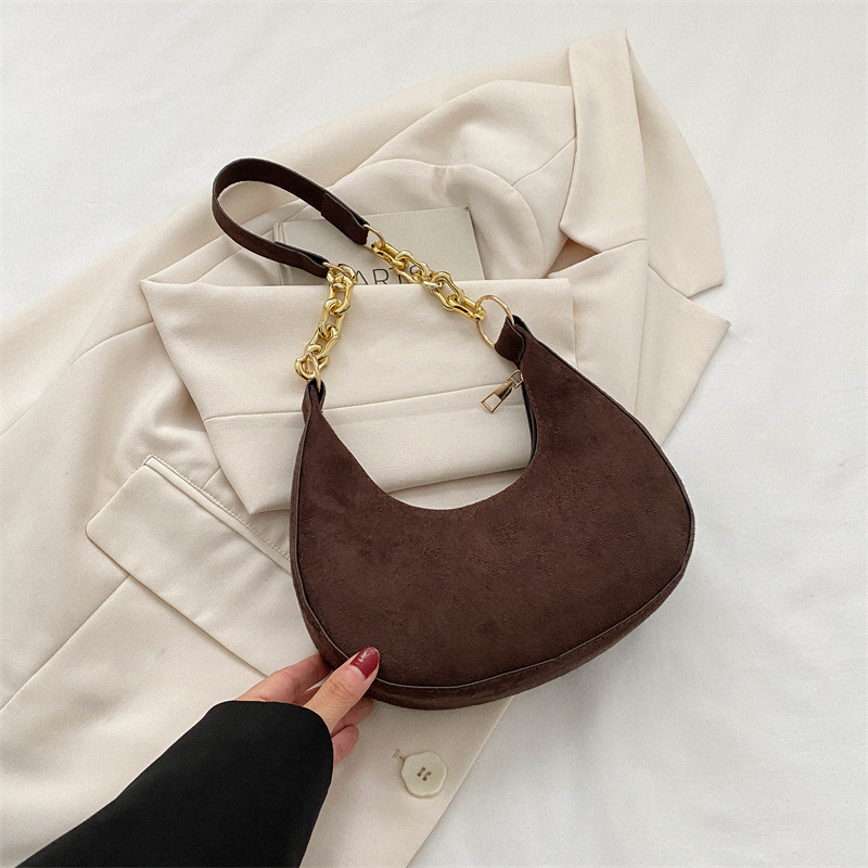 Estilo coreano elegante simple bolsa de hombro de la cadena para las mujeres 2023 Invierno nuevo todo-fósforo de las axilas dumpling bolsa de moda de las mujeres image 11