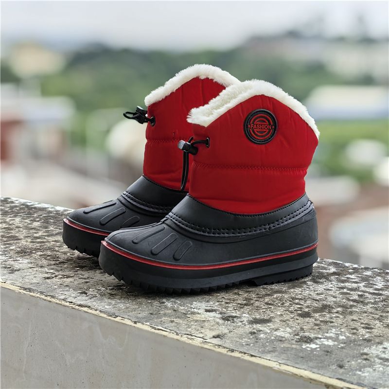 Foreign Trade Unique Fully Waterproof Rubber Upper Children's Snow Boots with Added Cotton for Warmth, Women's Non-Slip High Boots