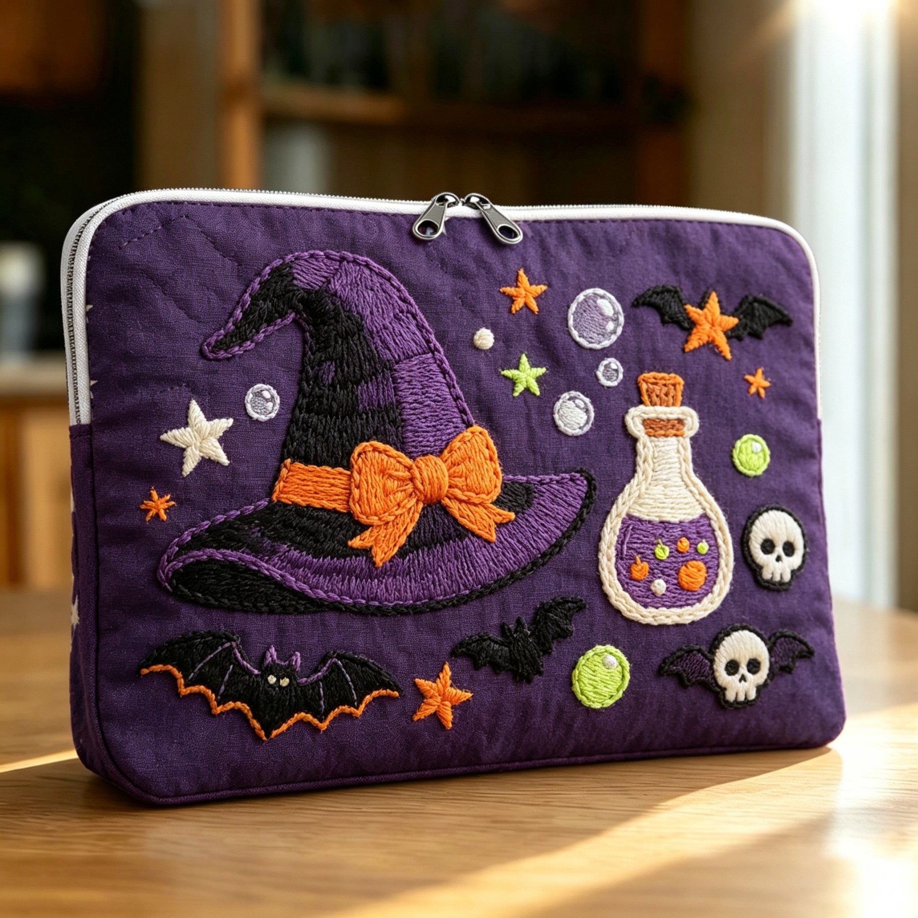 2026 Cross-Border Independent Website Halloween Fashion Quilted New Tablet Bag Digital Print Tote Bag Anti-Drop