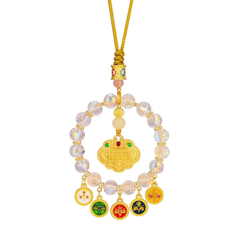 Hangzhou Lingyin Wu Lu Caixin Colgante colorido cristal vidrio ábaco colgante templo Wenchuang colgante de automóviles