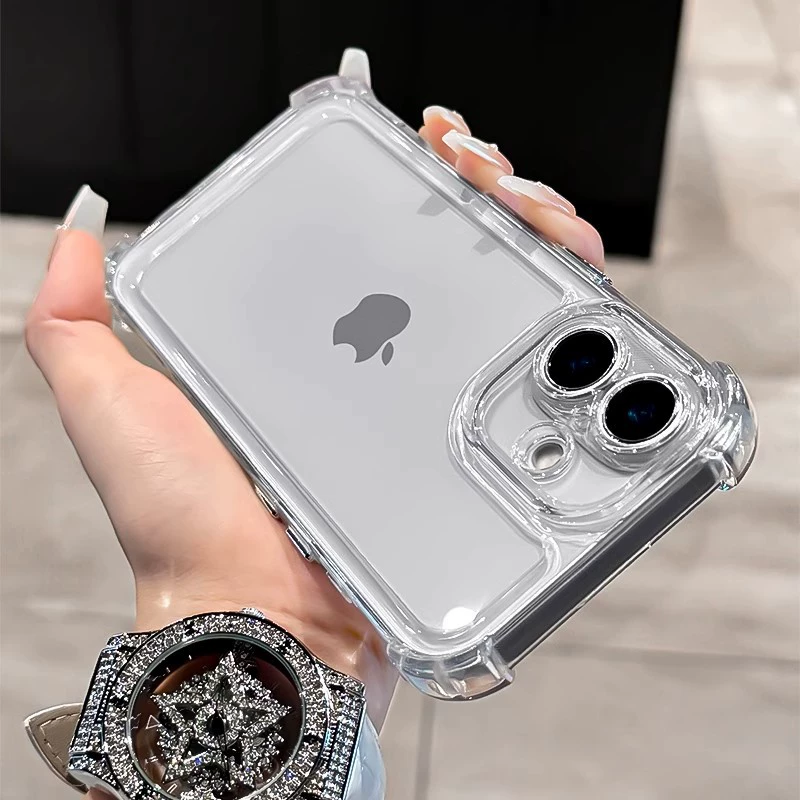 Яблоко, совместимый iPhone 17, чехол для телефона, прозрачная воздушная подушка, iPhone 14 Pro, защитный чехол, защита от падения, простой и элегантный дизайн, iphone