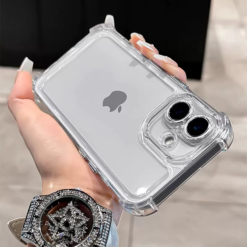 Яблоко, совместимый iPhone 17, чехол для телефона, прозрачная воздушная подушка, iPhone 14 Pro, защитный чехол, защита от падения, простой и элегантный дизайн, iphone