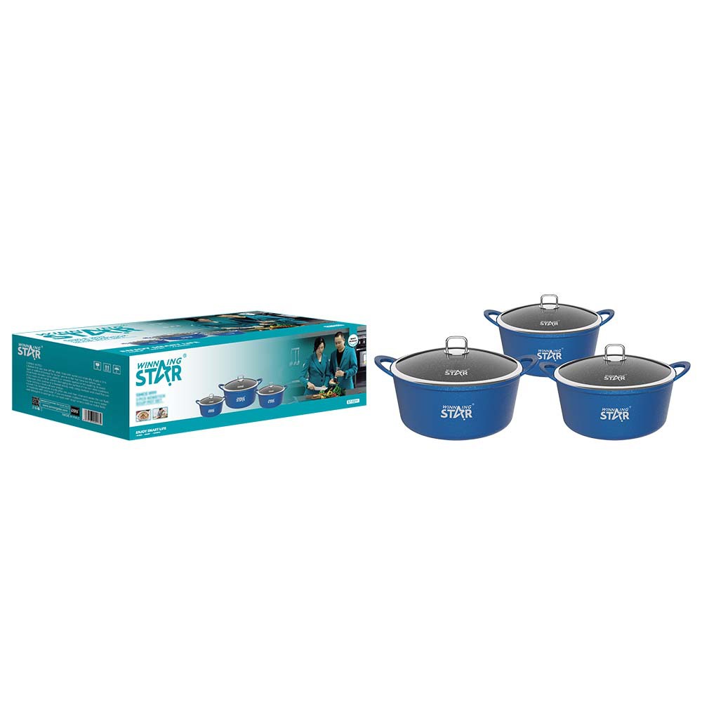 Winningstar transfronteriza cocina especial utensilios de cocina arroz frito olla caliente agua hirviendo multifuncional sartén antiadherente Juego de 3 piezas