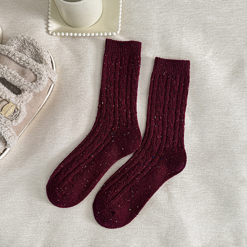 Calcetines de invierno y invierno para mujeres, calcetines de calentamiento más gruesas y calcetines de invierno para mujeres con doble aguja.