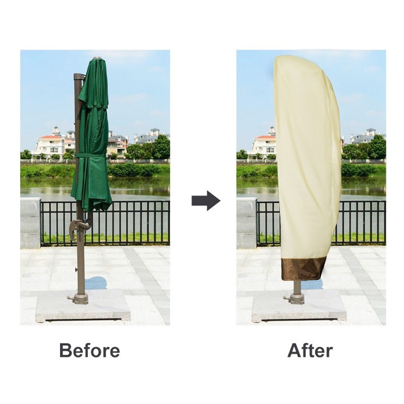 Factory wholesale light and durable with zipper outdoor waterproof sunscreen garden courtyard umbrella leisure umbrella dust cover