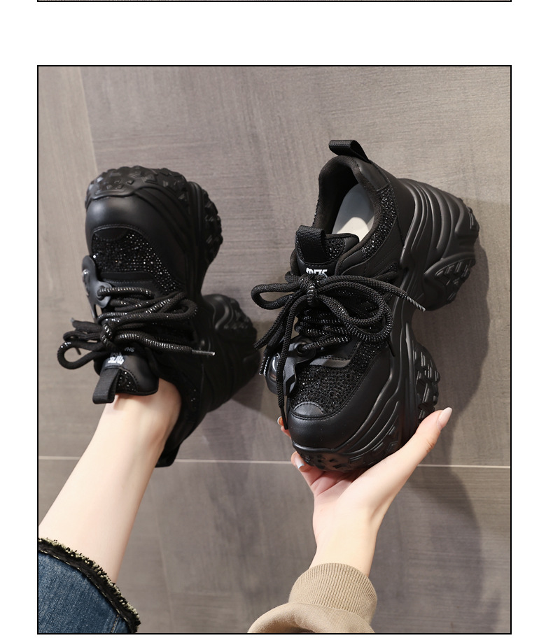 Giày sneaker nữ đế dày tăng chiều cao phong cách bánh xốp — Màu be chi tiết 15