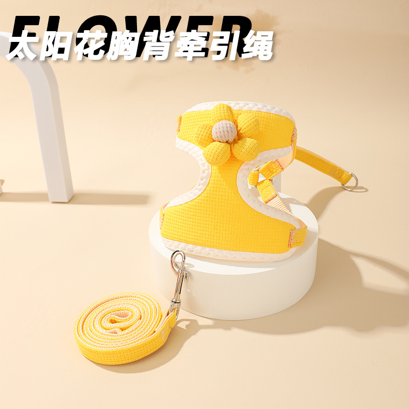 Nuevo estilo gato perro correa de correa tipo chaleco perro mediano y pequeño correa ajustable para el pecho cuerda para pasear perro spot al por mayor