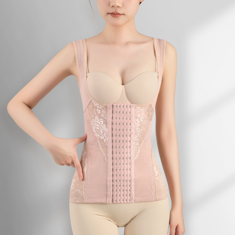 Cross-Border Shapewear Lace Postpartum Super Strong Tummy Control Body Shaping Underwear for Women Plus Size Waist Cincher Six-Row Hook Corset Cross-Border Shapewear Lace Postpartum Super Strong Tummy Control Body Shaping Underwear for Women Plus Size Waist Cincher Six-Row Hook Corset