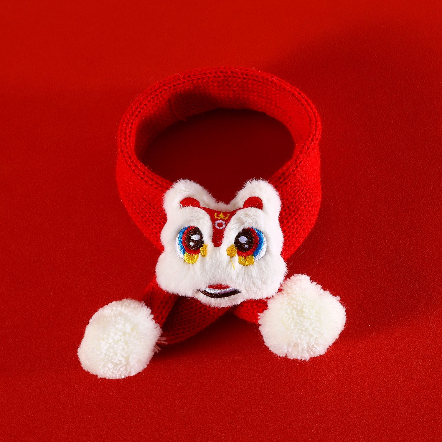 Mascota dragón año bufanda lana punto bordado grifo León afortunado dibujos animados piel bola gato cachorro nuevo año bufanda image 7