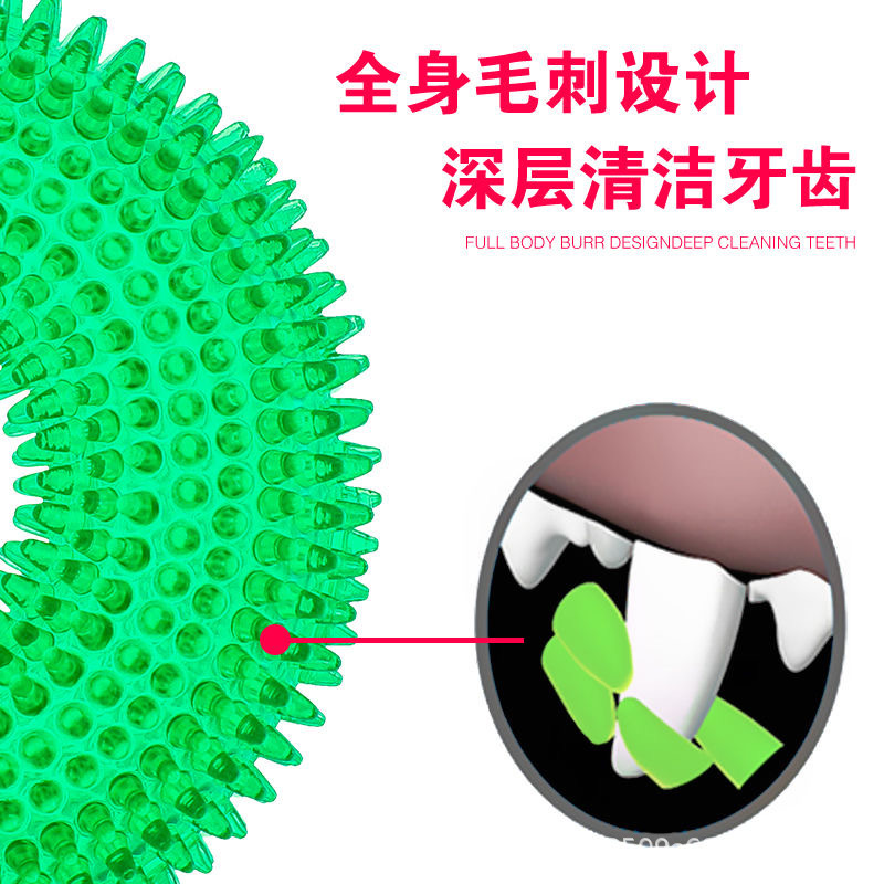 물린 방지 애완 동물 장난감 개 장난감 고무 소리 장난감 가시 반지 골든 리트리버 테디 래브라도 애완 동물 용품