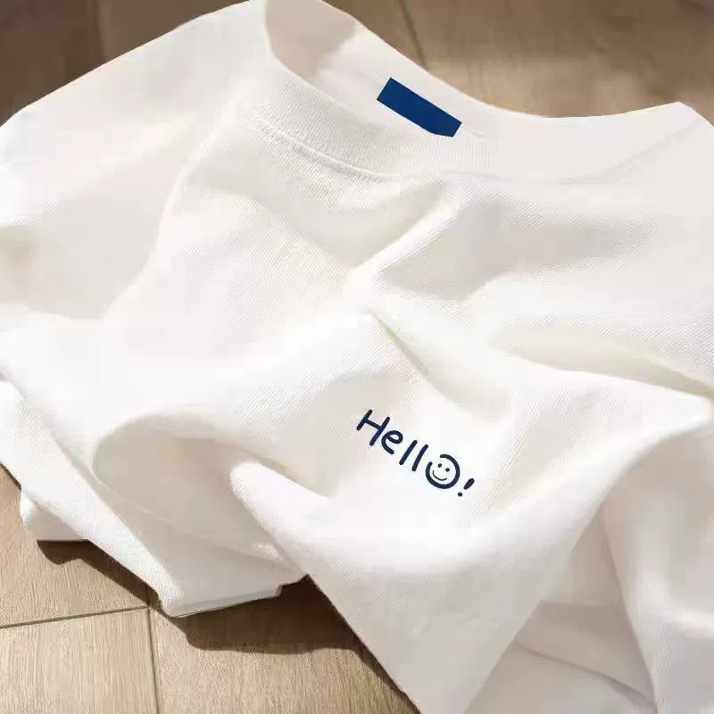 Футболка White brand оверсайз (унисекс), корейский стиль, айс-шелк/хлопок, размеры M–5XL