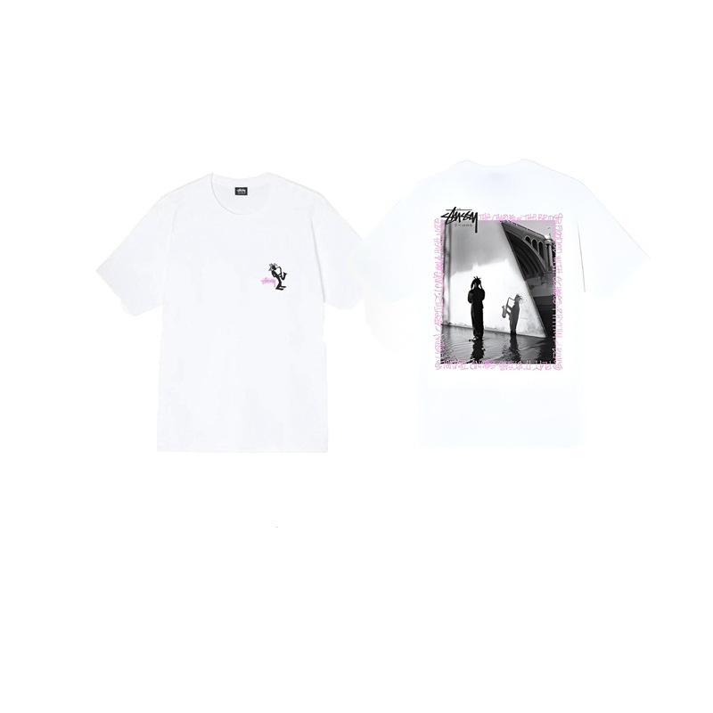 2025 新しい stussy ステューシー男性と女性の半袖 Tシャツ夏の男性と女性のルーズ 230 グラムヘビーウェイト高品質 Tシャツ|undefined