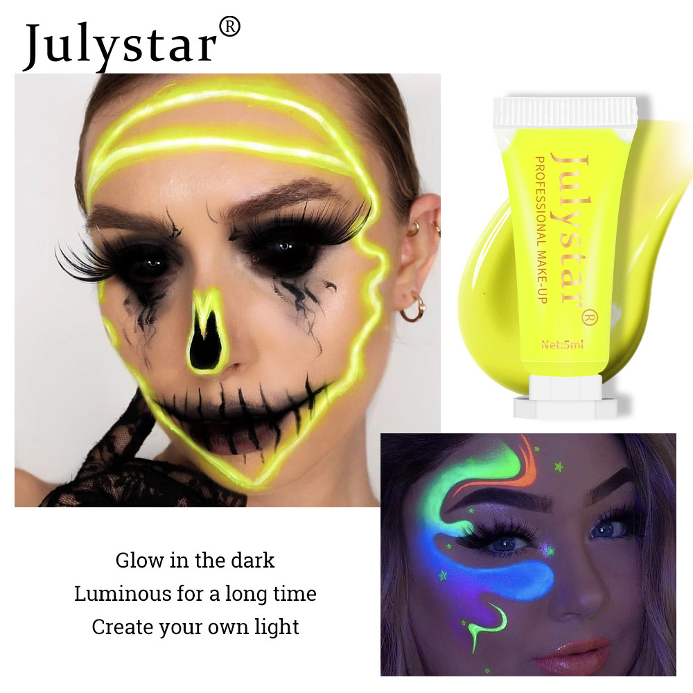 Makeup Halloween Human Facial Painting Cream Dramatic Water Soluble Fluorescent Graffiti Pigment_viptrois.com