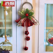 聖誕節裝飾鈴鐺掛件金色帶龍鍾門掛吊頂聖誕用品聖誕裝飾品文化辦