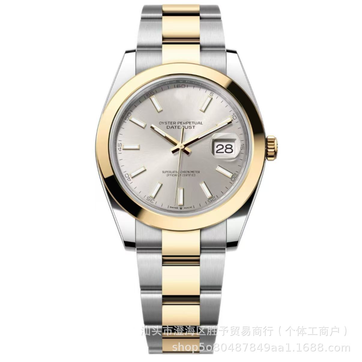 Fábrica C reloj de pulsera tipo diario de apertura de reloj de pulsera hombre correa de acero cara romana impermeable reloj mecánico automático completo