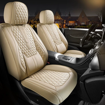 Five-Seat Car Seat Cushions, Fully Enclosed, Suitable for All Seasons, Full Leather Car Seat Covers, Wear-Resistant and Dirt-Resistant Leather Car Seat Cushions