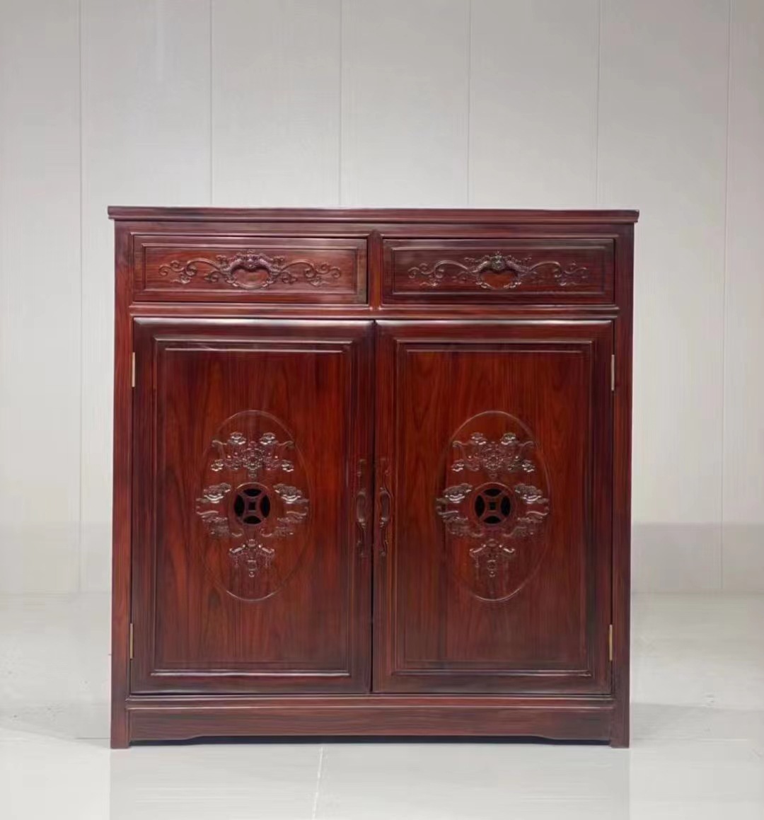 老挝红酸枝巴里黄檀五福鞋柜门厅柜储物柜仿古典新中式红木家具