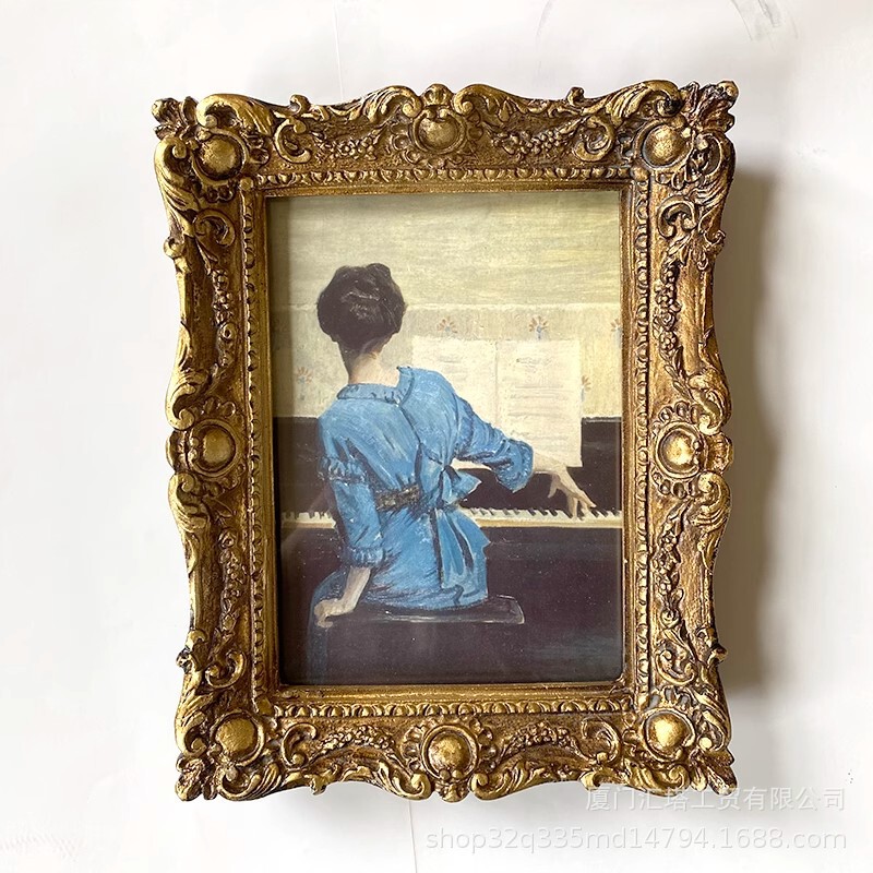 European Retro Old Resin Photo Frame Hanging Wall Creative Pendant Living Room Entrance Combination Photo Frame Decoration Ornaments