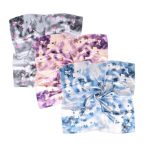 新款时尚复古荷叶图案90色丁女士大方巾围巾头巾现货跨境批发