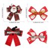 Christmas children's hairgrip with bow, cloth handmade, suitable for import