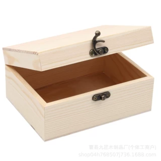 木质茶叶礼盒翻盖做旧包装盒长方形桌面收纳盒首饰精油香水储木盒