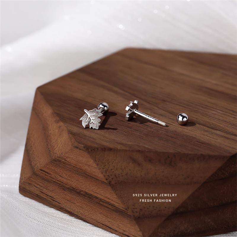 Ahornblatt Ohrstecker Silber China-chic Elegantes Schmuckdesign_voghion.com
