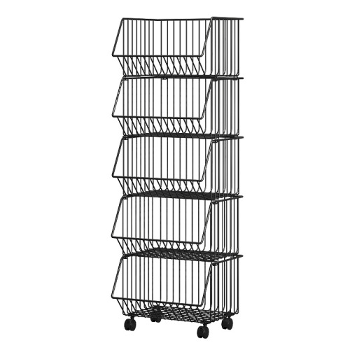 Multifunctional kitchen vegetable storage rack fruit storage rack storage basket basket punch-free multi-layer floor-standing storage rack