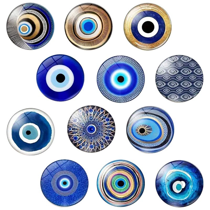 Трансграничные креативные мульти-стили синие золотые глазные ямочки Горячий узор времени драгоценный камень стеклянный патч мягкая магнитная наклейка на холодильник