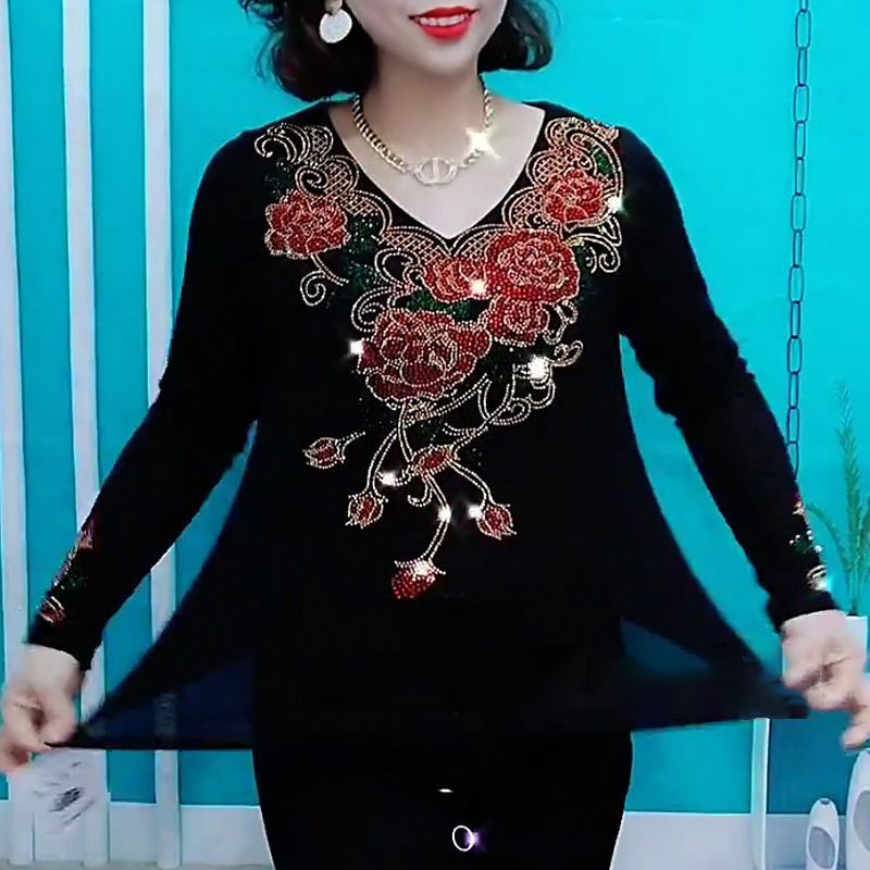 720 #德绒面料 2025 Camiseta Nueva Cubri-Emiga Camiseta Rose Hot Diamond Shirt Reductora de Edad image 3