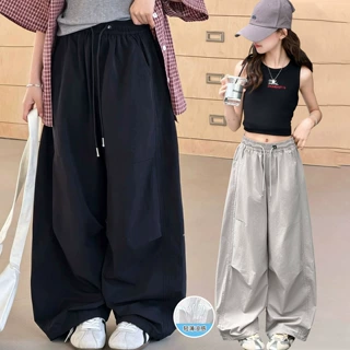 女童夏季速干裤2026新款中大童夏装薄款透气阔腿裤女大童休闲裤子