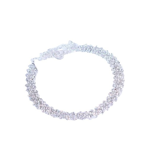 Jianla's new diamond-shaped rhinestone anklet, simple diamond-encrusted cross foot ornament, cross-border European and American jewelry, fashionable and personalized women