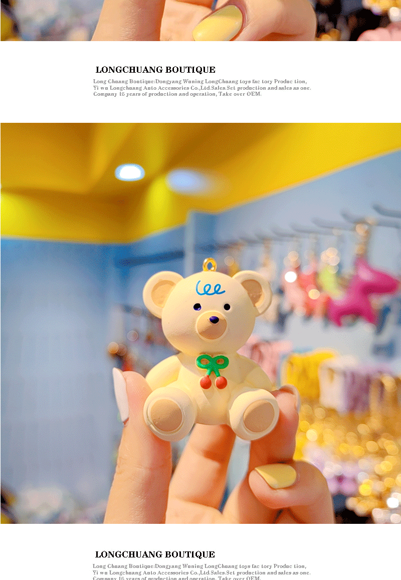 1 Piece Cartoon Style Cute Bear Resin Unisex Bag Pendant Keychain display picture 10