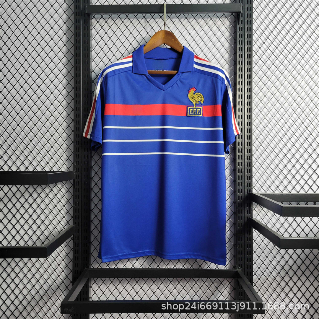Camiseta de fútbol tailandesa retro Selección nacional Brasil Francia Argentina Portugal Camiseta de manga corta al por mayor Número de impresión