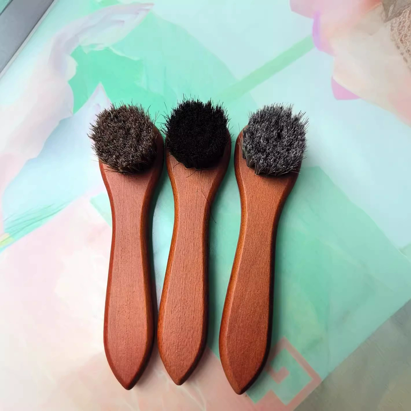 Длинная ручка бука с заострением конского волоса щетка конского волоса щетка для обуви конского волоса щетка масло щетка полировка очиститель щетка для обуви оптовая продажа