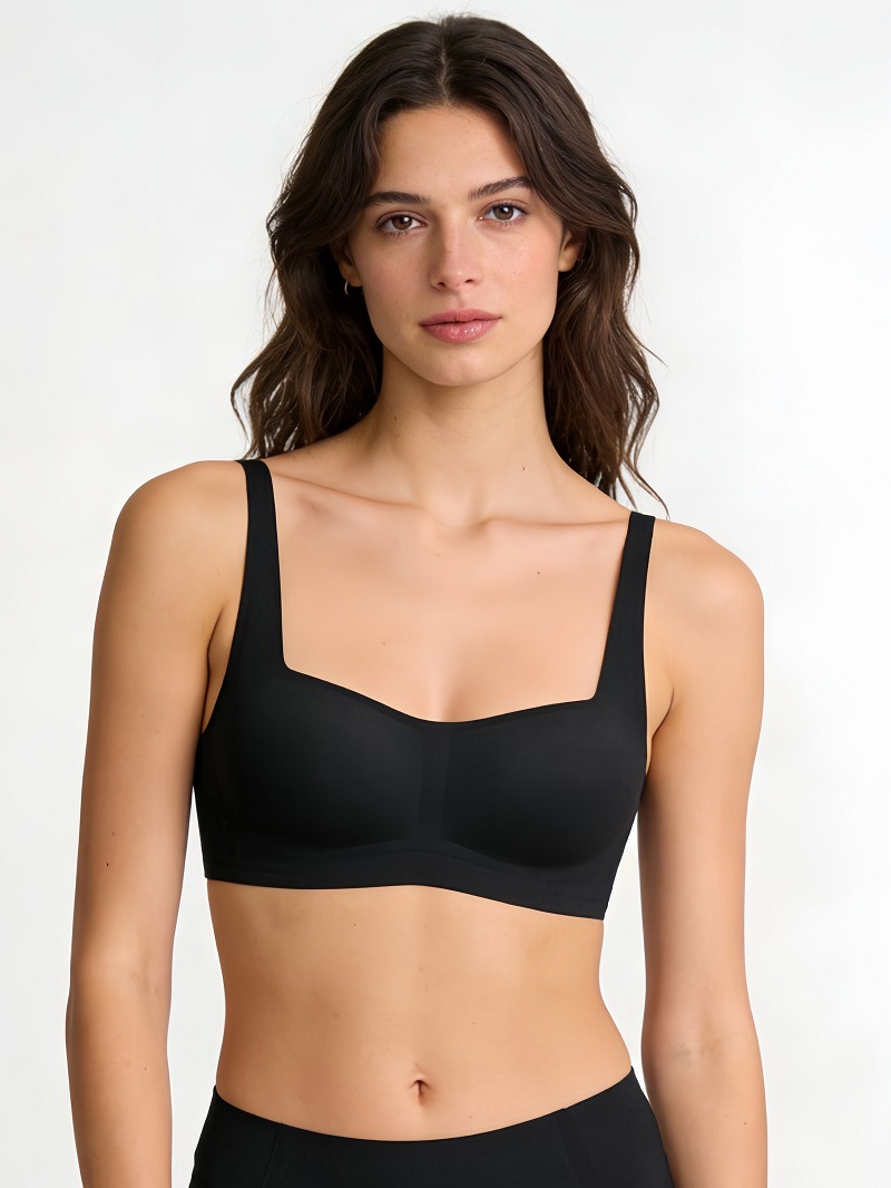 Women's Seamless Strapless Bra Foundation Smooth Soft Support Thin Jelly Square Neck Comfortable Underwear_voghion.com