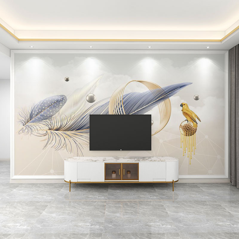 墙纸3d立体法式简约轻奢电视背景墙壁纸客厅壁布装饰墙布壁画|undefined