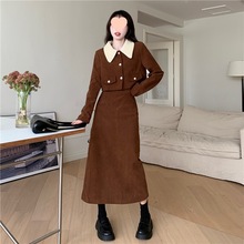 美拉德穿搭小香风女装两件套连衣裙秋季新款法式梨形身材半身裙