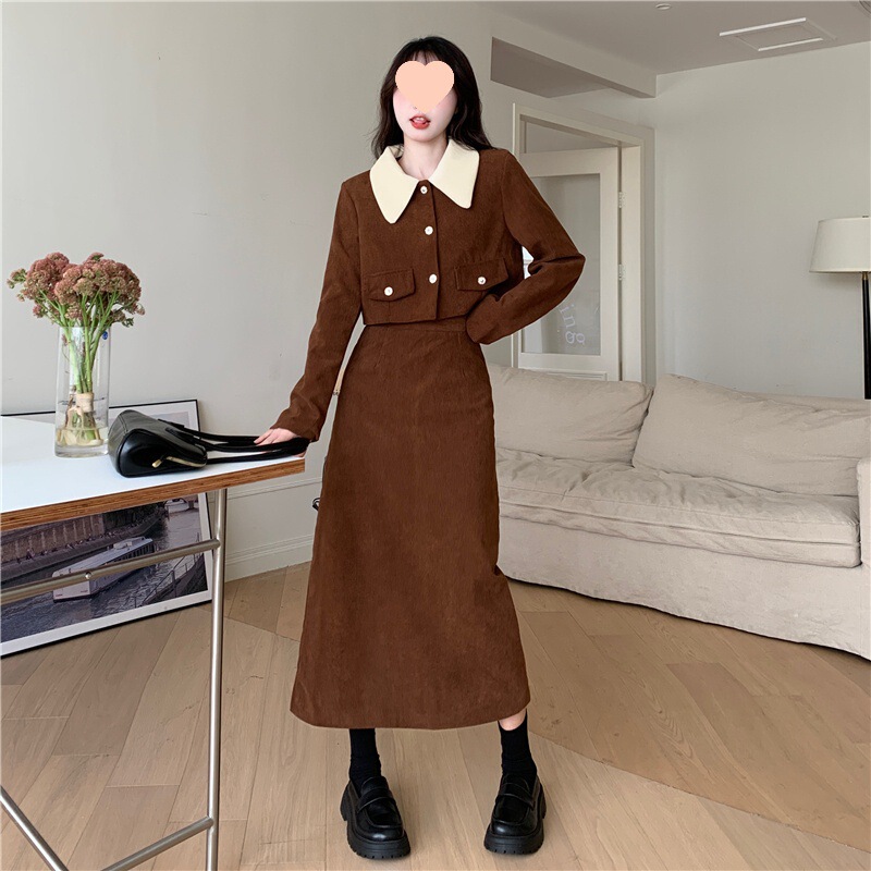 Maillard Wears a Small Fragrant Style Women's Two-Piece Dress, Autumn New French Pear-Shaped Body Skirt Maillard Wears a Small Fragrant Style Women's Two-Piece Dress, Autumn New French Pear-Shaped Body Skirt
