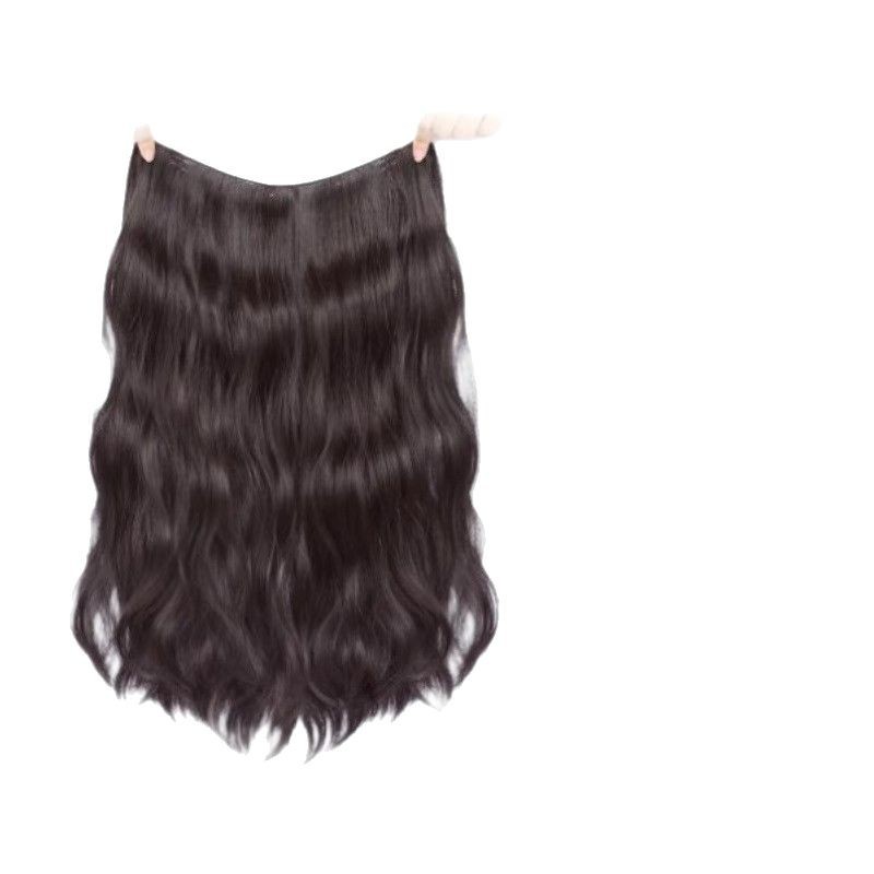 Peluca de las mujeres de pelo largo de una pieza en forma de U esponjoso extensión del pelo pieza sin fisuras simulación ondulación del agua Peluca de pelo rizado pieza