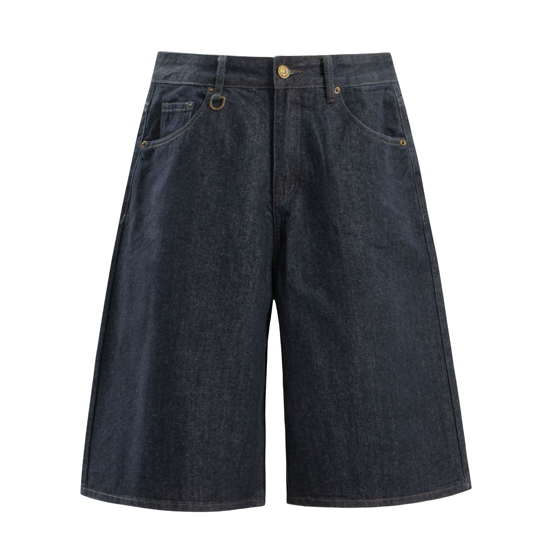 1065 American Street Summer Original Bull Color Retro Advanced Simple Design Vaqueros recortados sueltos para hombre